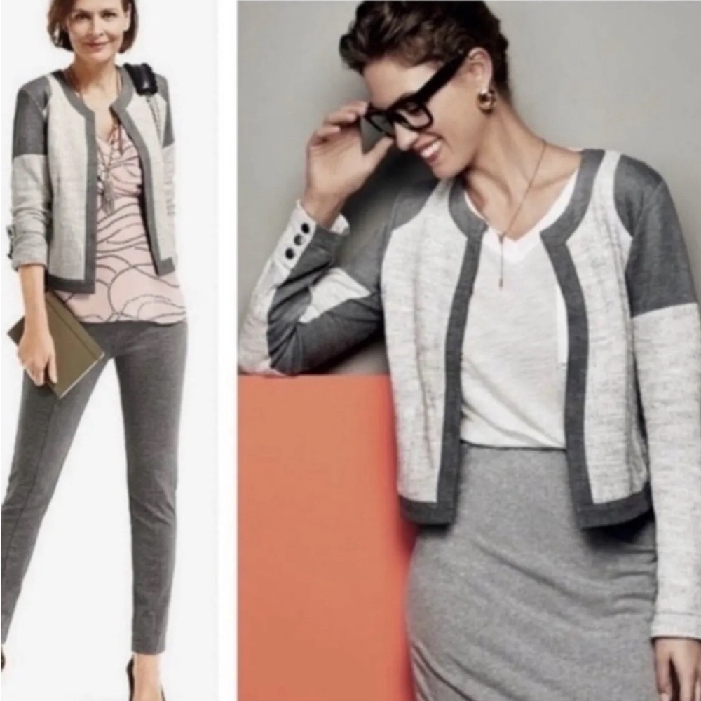 CAbi #211 Women’s size medium Shrunken Knit Cropped Moto Blazer Jacket